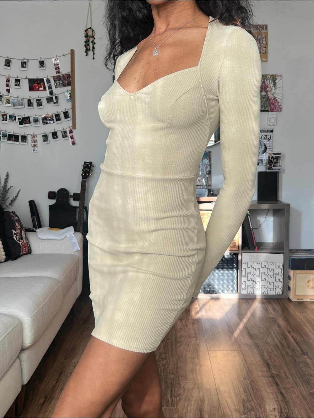 Free People Beach Ribbed Long-Sleeve Dress